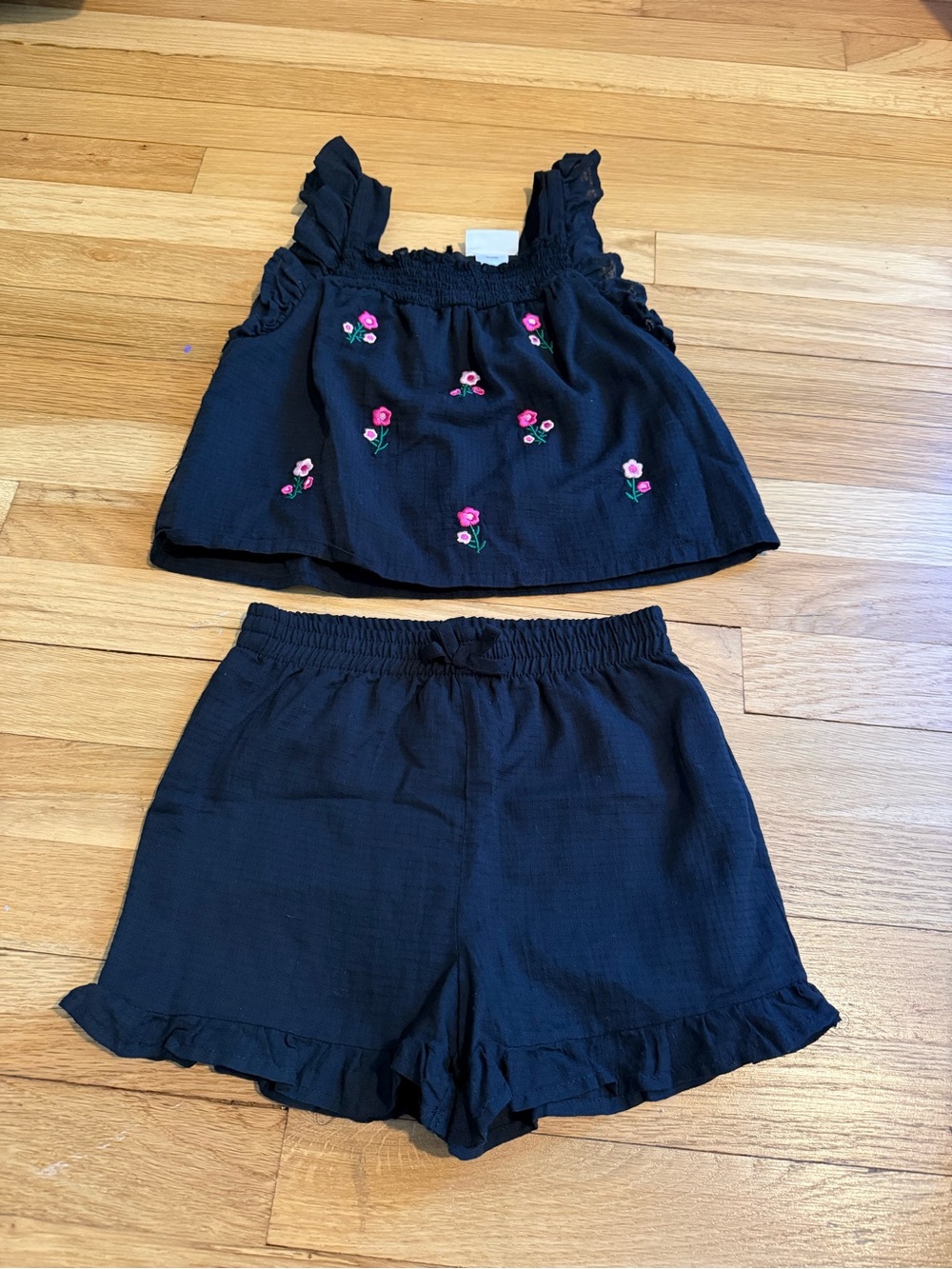 Rachel Zoe Embroidered Flower Top and Short Set